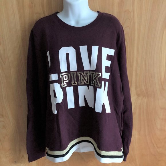 PINK Victoria's Secret Tops - SOLD: Victoria Secret PINK Varsity Sweatshirt Top - Size Large